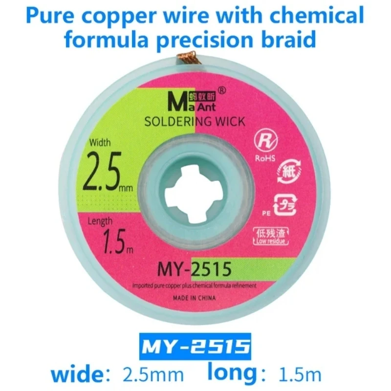 MaAnt 1015 1515 2015 2515 3015 3515 Hoge Kwaliteit Desoldeerlont met Gevlochten Koperdraad voor Telefoon PCB BGA Soldeerbout