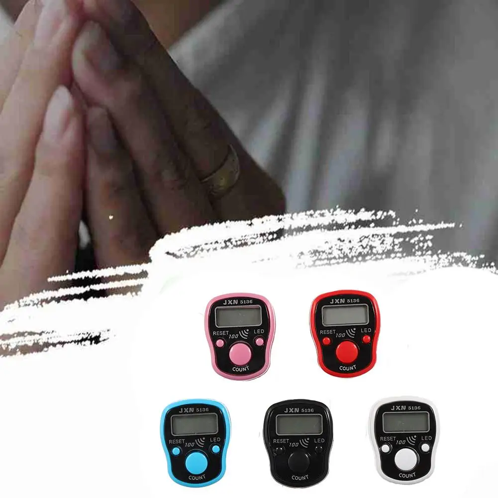 LED Backlight Electronic Finger Tally Counter Portable Digital Ring Hand Counter with Adjustable Strap High Precision Clicker