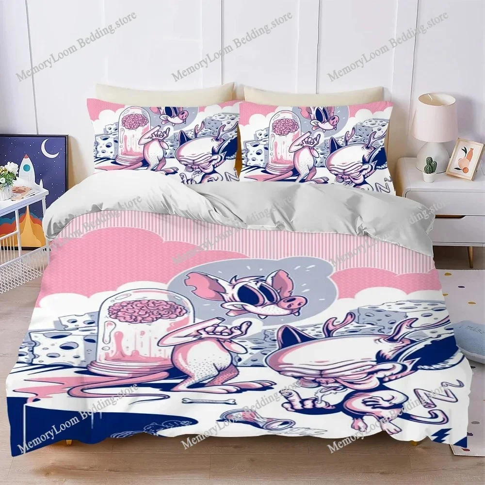 Pinky and the Brain Duvet Cover Set Home Style Bedding Soft Laundry Cotton Bed Student Dormitory Gift Home Textileextile963