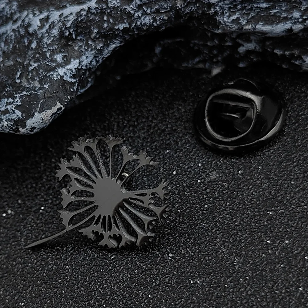 Stainless Steel Women Brooch Gorgeous Lapel Pin Korean Fashion Style Specific Design Dandelion Flower Accessories Luxury Jewelry