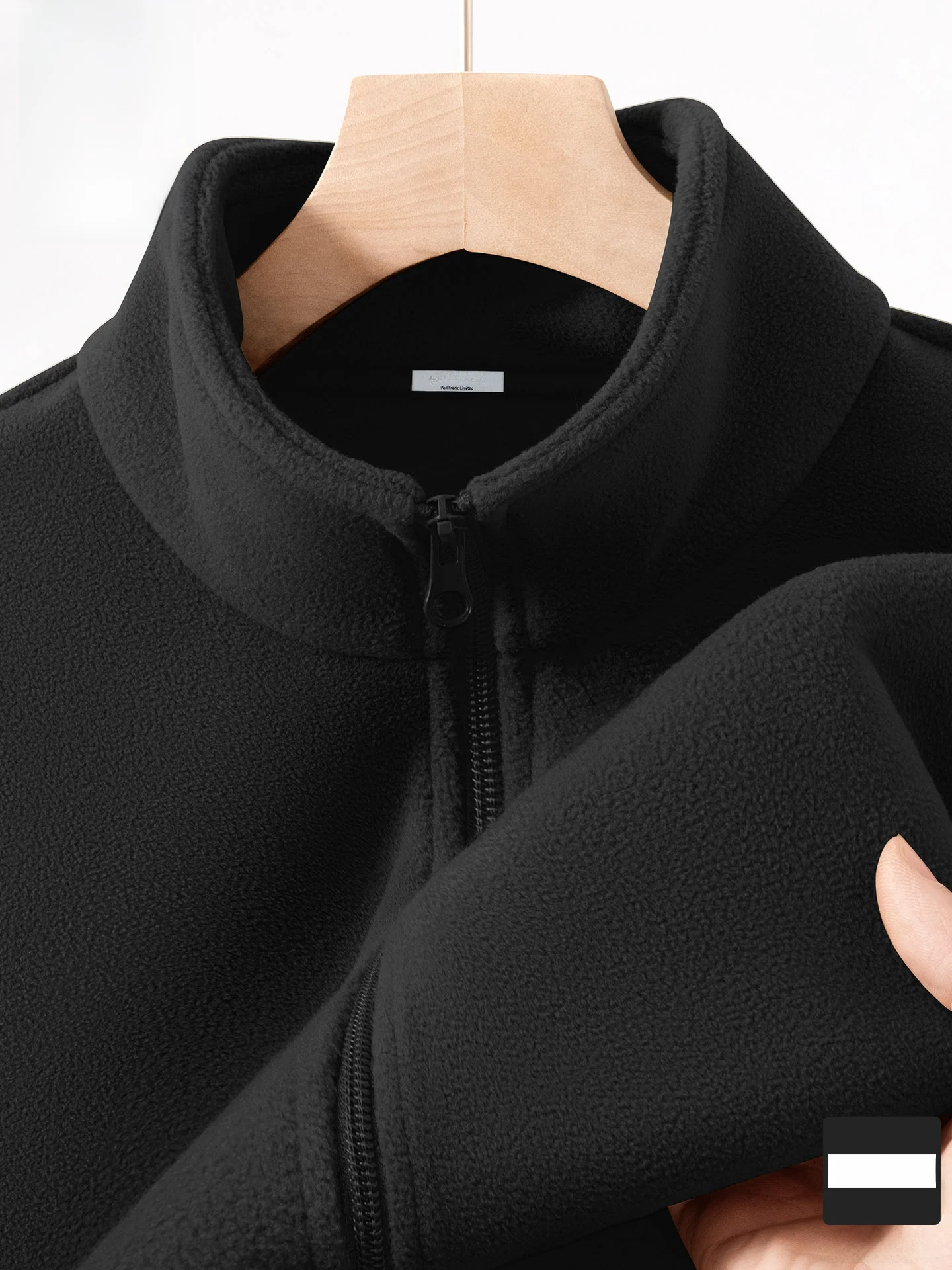 

Thiened Fce Stand Collar Men's Jaet Autumn Winter Warm Zipper Svel Coat American Sle Casual Outerwear