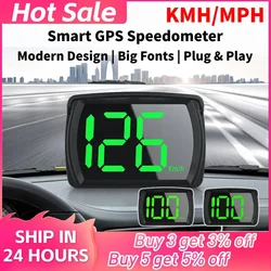 Car HUD Universal Head Up Display KMH/MPH Speedometer GPS 2.8 Inch Big Font Digital Speed Meter Clock Gauge Automotive Accessory