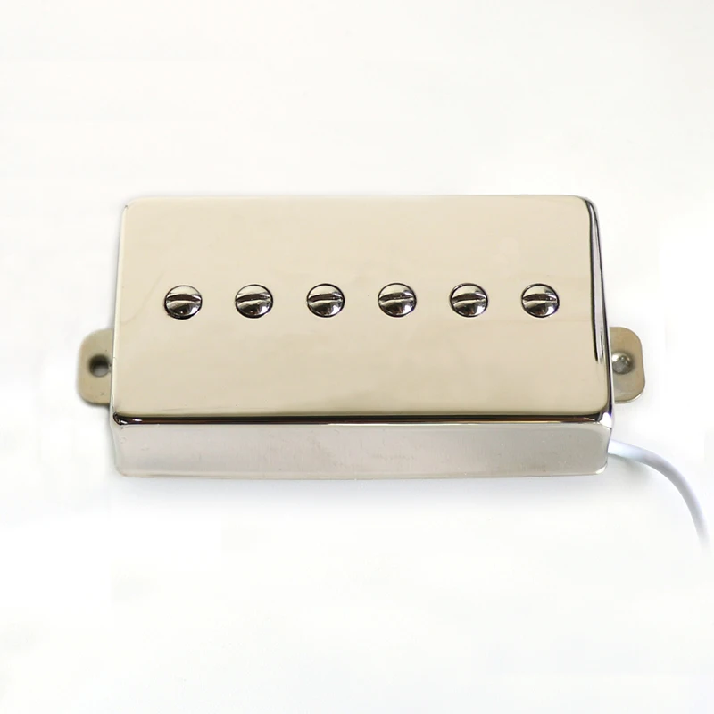 Donlis P90 Style Nickel Silver Humbucker Cover Baseplate LP Guitar Pickup With ALnico 5 Magnet Bars