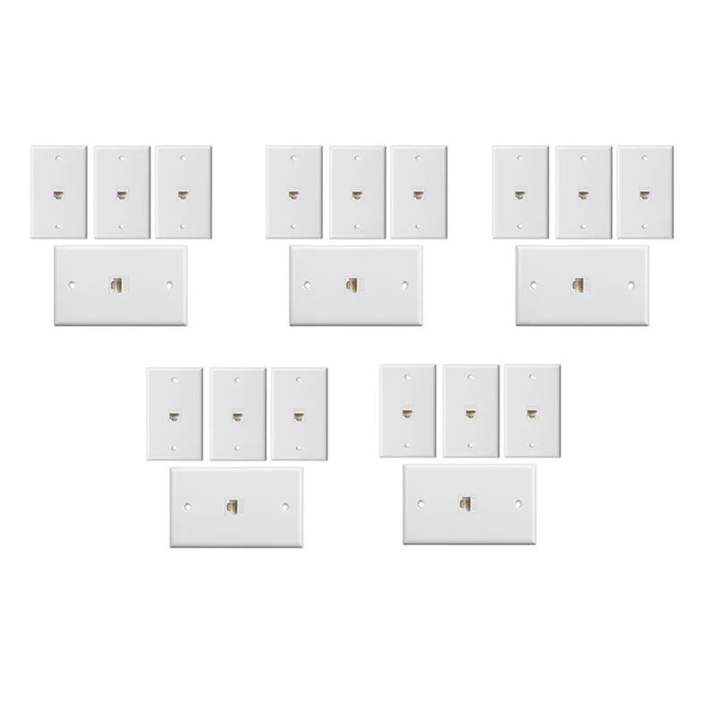 

AP-20-Pack 1-Port Ethernet Wall Plate, Keystone Jack Wall Plate With RJ45 Keystone Female To Female Inline Coupler Insert