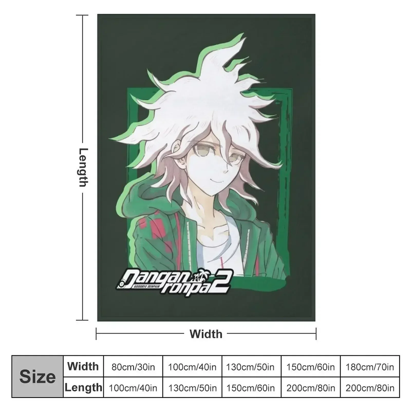 Nagito Komaeda Danganronpa 2 Throw Blanket Fashion Sofas For Sofa Thin Luxury St valentine gift ideas Designers Blankets