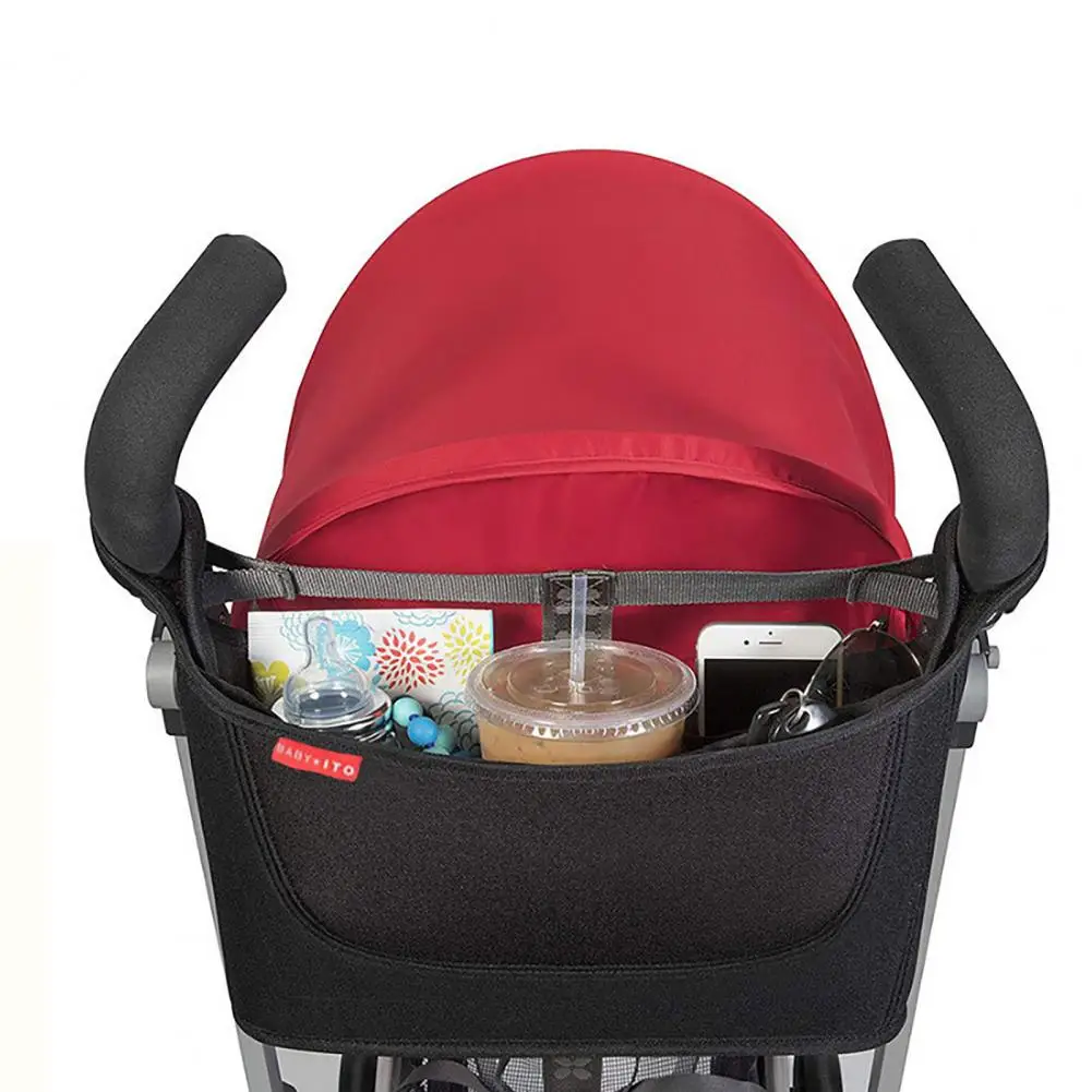 Adjustable Straps Storage Bag Stroller Organizer with Zipper Pocket Adjustable Straps Capacity Storage for Hanging for On-the-go