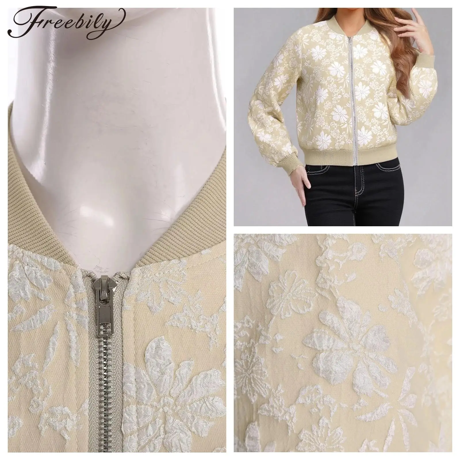 

Autumn Clothes Lady Zipper Coats Outerwears Women's Streetwear Long Sleeve Front Street Bomber Jacket Coat Casual Clothing