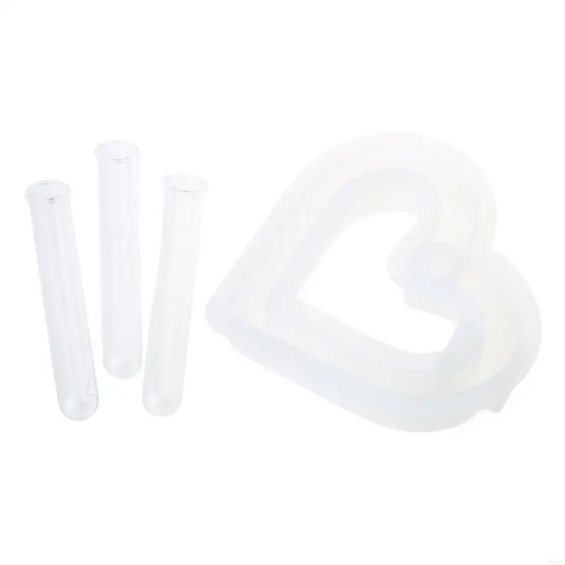 N58C Heart Shaped Resins Moldsfor Making Plant Propagation Tube Stand Flower Vase