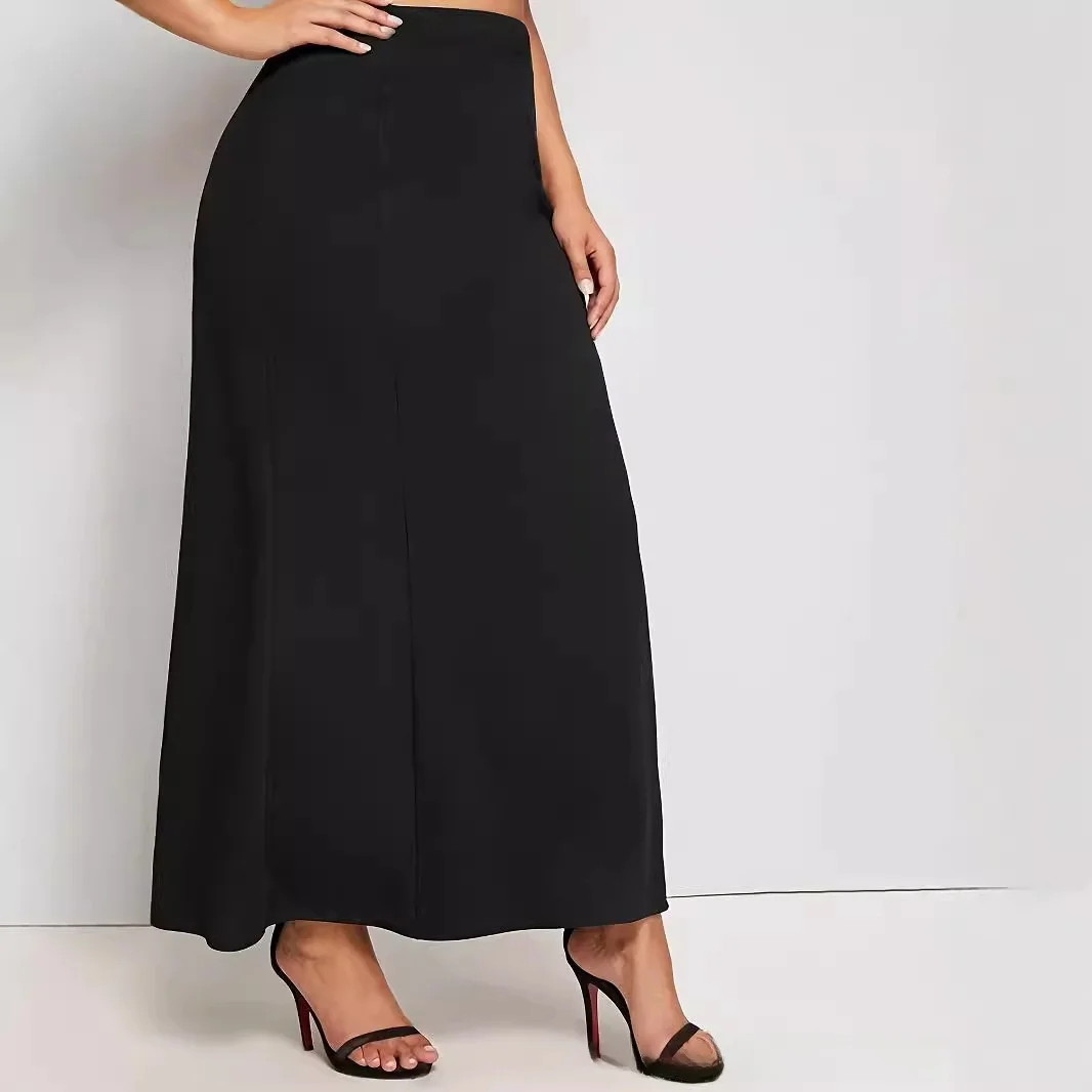 plus Size Solid Color Skirt for Women Summer Urban Leisure Joker Style Commuter Apparel