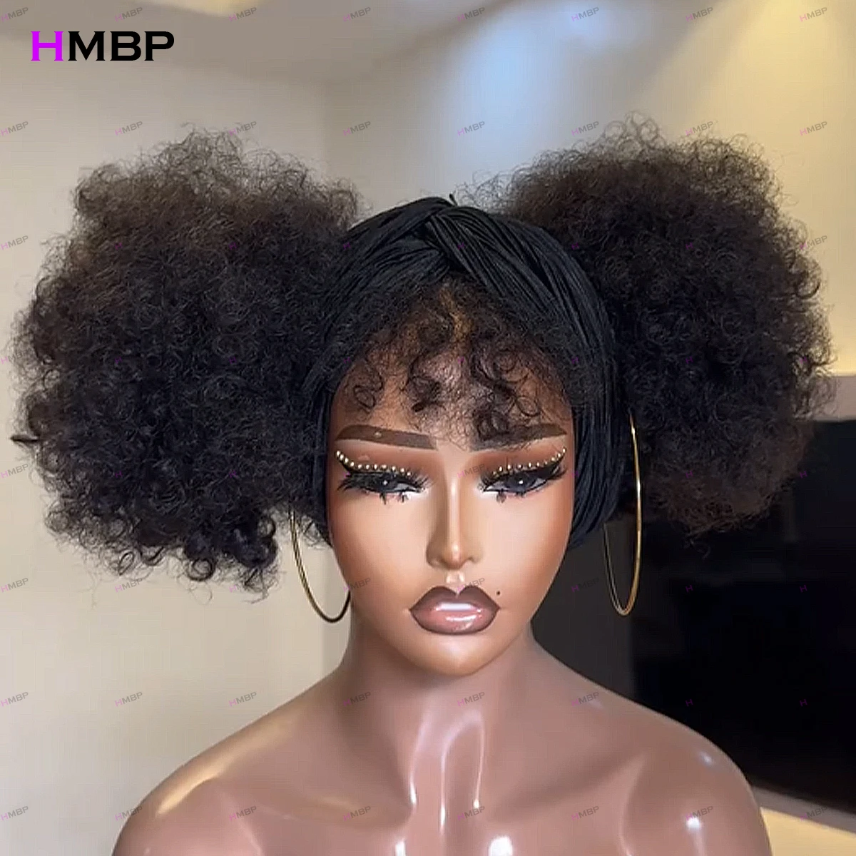 

360/13x6 Hd Lace Frontal Wig Afro Kinky Curly 400 Density Glueless Lace Frontal Wig Preplucked Human Hair Ready To Go For Women