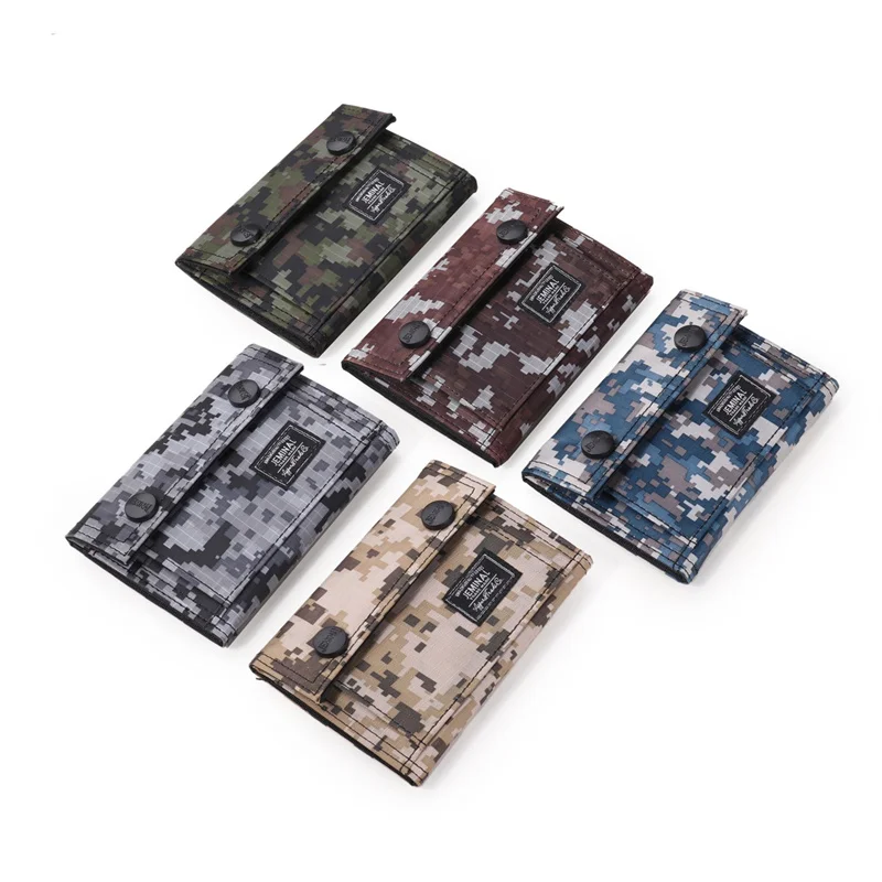 Casual Camouflage Folding Wallet Portable Short Change Purse ID Card Cash Coin Purse 2024 Simple Style Men's Small Clutch