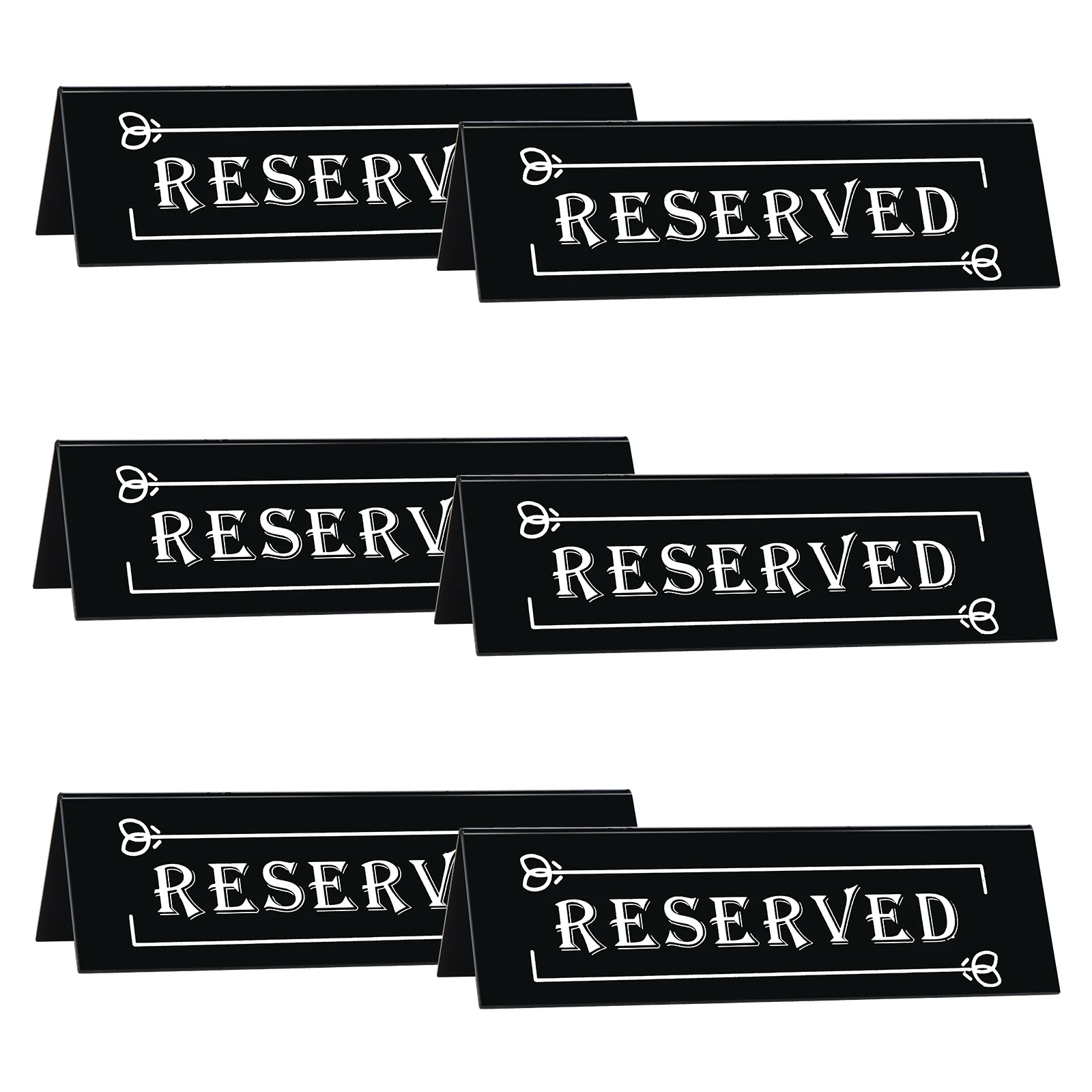 6Pcs Reserved Seats Sign for Restaurant Acrylic Reserved Sign Double Side Guest Reserved Signs Board Wedding Reserved Table Sign