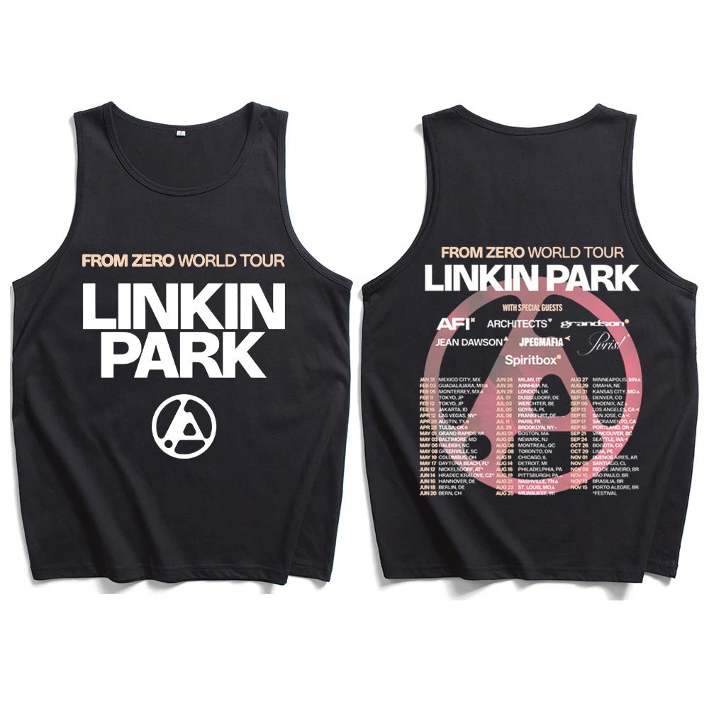 لينكين من صفر جولة حول العالم 2025 تانك القمم سترة أبناء الشاطئ قميص عادية بلا أكمام المشجعين هدية تي شيرت #1
