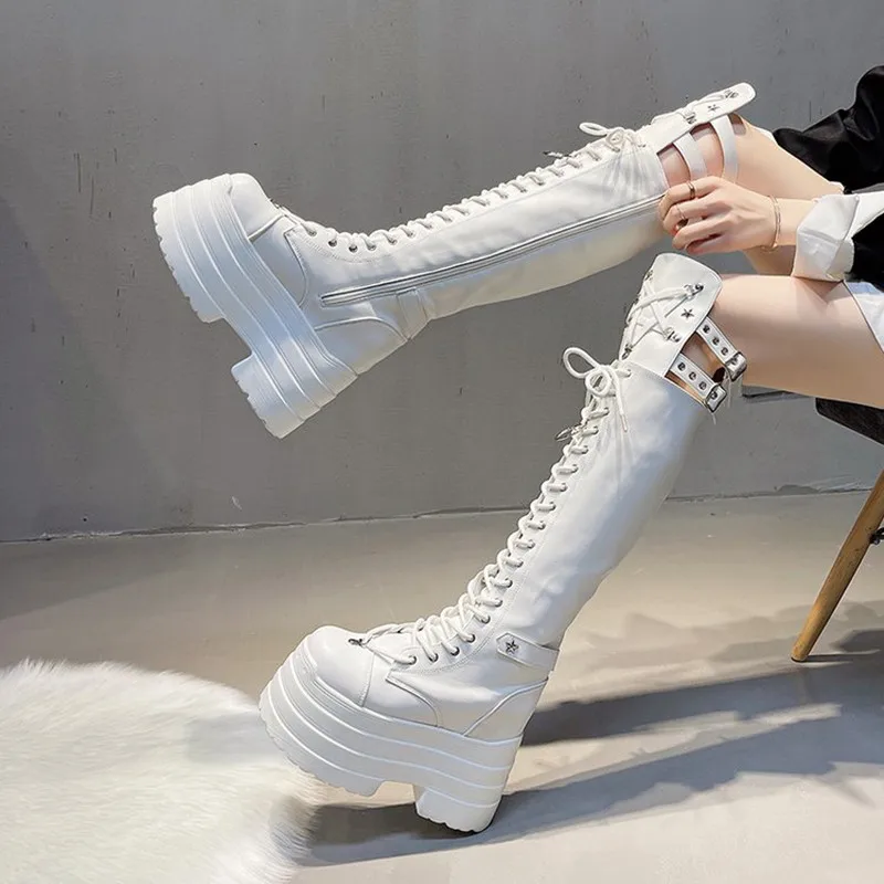 

New 2026 Punk Women Ladies Cosplay High Boots Comfort Long Tube Over-the-Knee Boot Platform High Wedges Women Shoes Gothic Style
