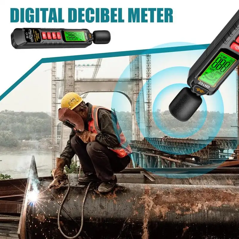 

Sound Decibel Meter Noise Meter Backlit LCD Screen A-Weighted Digital Detector 30-130dB Range Data Hold Tester For Home Factory