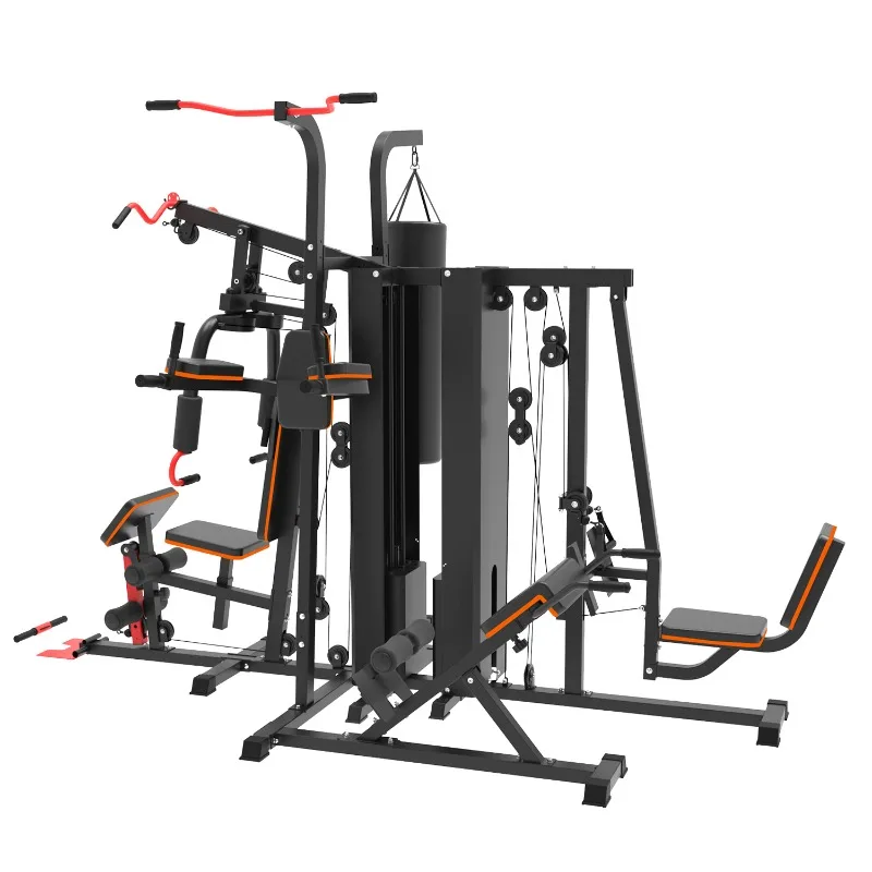 Five Person Station Integrated Training Device - Strength-Type Multifunctional Fitness Equipment for Gyms