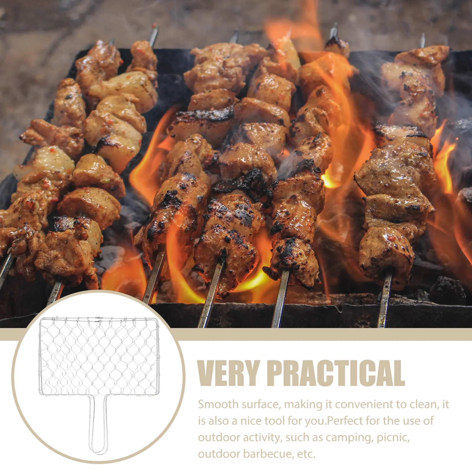 

BBQ Tongs Grill Basket Heat-resistant Barbecue Multi-function Household Grilled Fish Rack Wrought Iron Picnic
