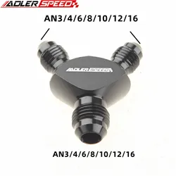 Raccords adaptateurs universels en aluminium Y nights, joint de tuyau d'huile de type Y noir, AN3 AN4 AN6 AN8 AN10 AN12 AN16