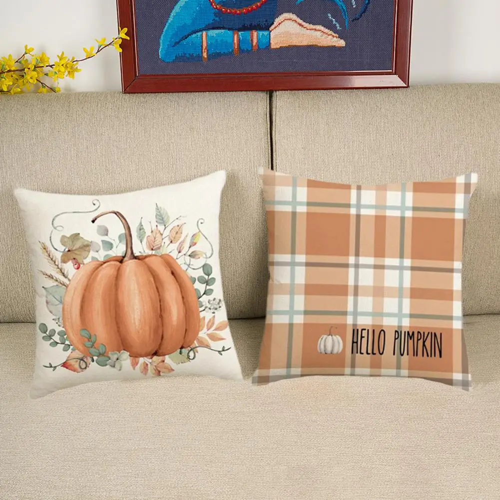 Office Pillow Case with Elegant Look Autumn Harvest Home Decor Cozy Pumpkin Pillow Covers for Thanksgiving Sofa Couch Decoration