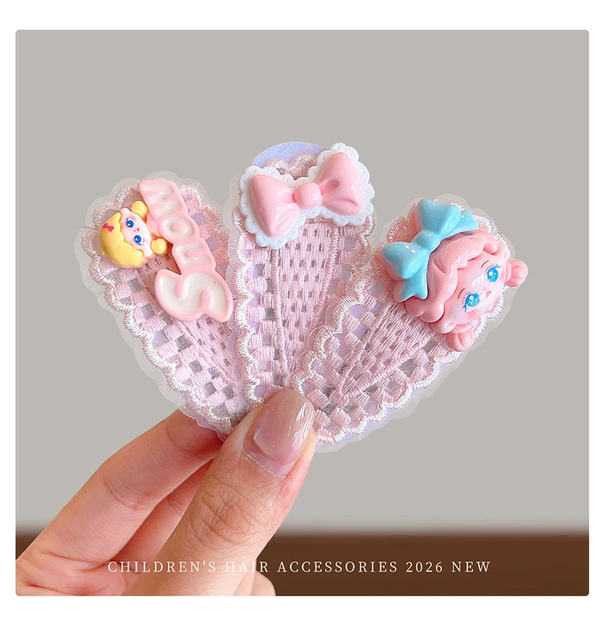 2026 Neue Mode Rosa Prinzessinnen-Schleifen-Blumen-Haarset Hochelastisch Haarschonend Lange Quasten Haaraccessoires für Mädchen Kinder Geschenk – Detail 8