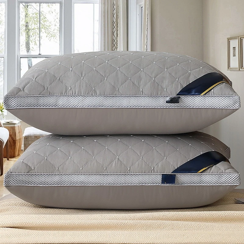 

1 Pcs White Bed Pillow Bedroom Bedding, Pillow 3D Cotton Pillow, Three-dimensional Quilted Cervical Soft Pillow