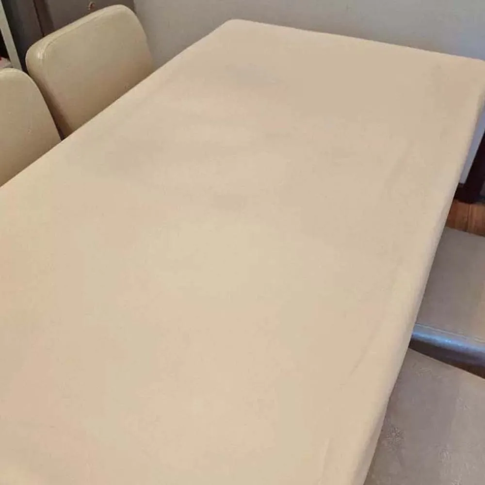 

Прямоугольная скатерть из искусственной овчины, гладкая, полностью завернутая, сплошной цвет, чехол для стола, мягкий противоскользящий защитный чехол для стола