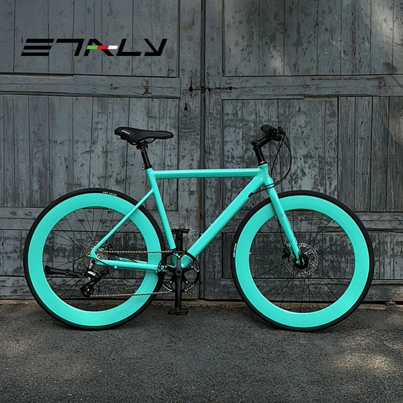 ETALY Road bike track city bicycle  with 8 Speeds Oil Disc  700C aluminum wheels customized frame color