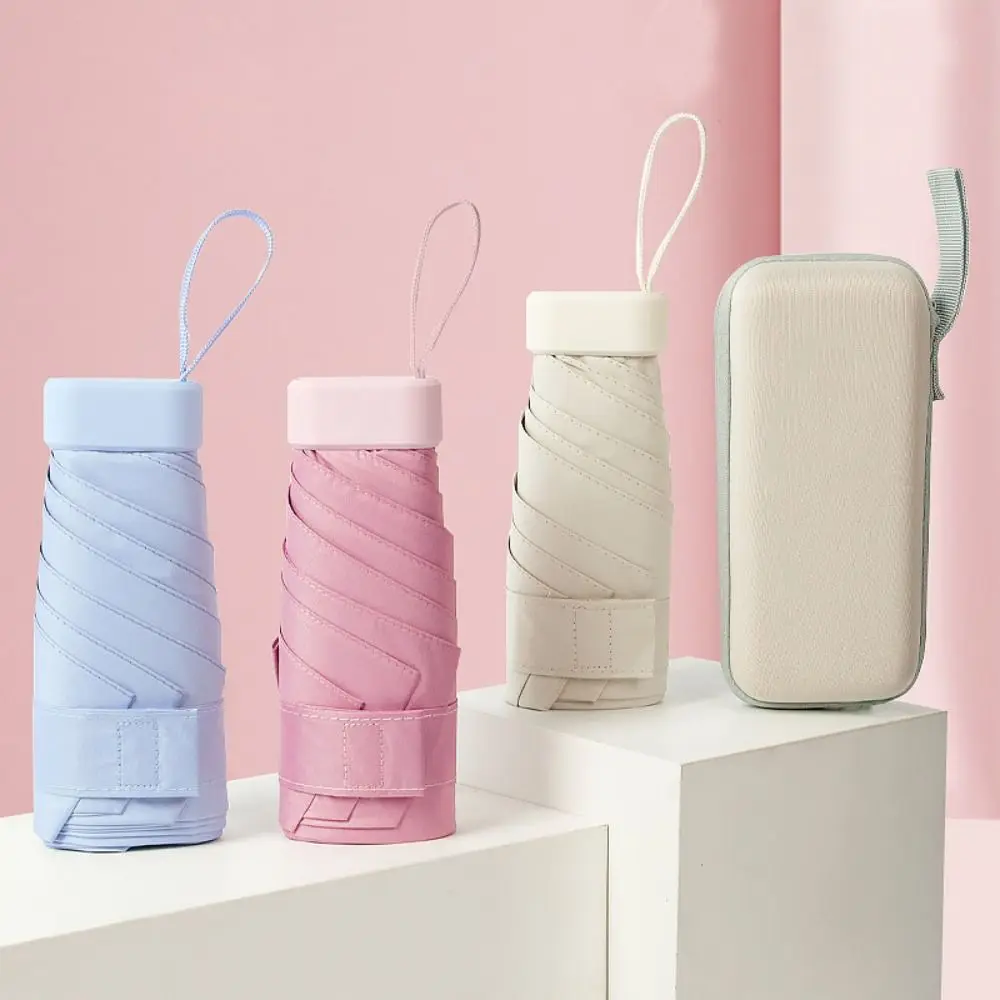 

Anti UV Mini Compact Pocket Umbrella Lightweight Windproof Rain Umbrella Portable Five-Folding Parasol Travel