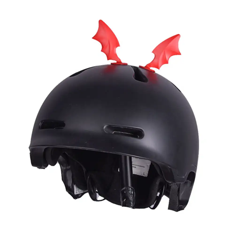 2 Stück Motorrad Helm Dekoration Gummi Teufel Horn Flügel mit Saugnäpfen Helm Dekor für Motorrad Kopf bedeckung Zubehör