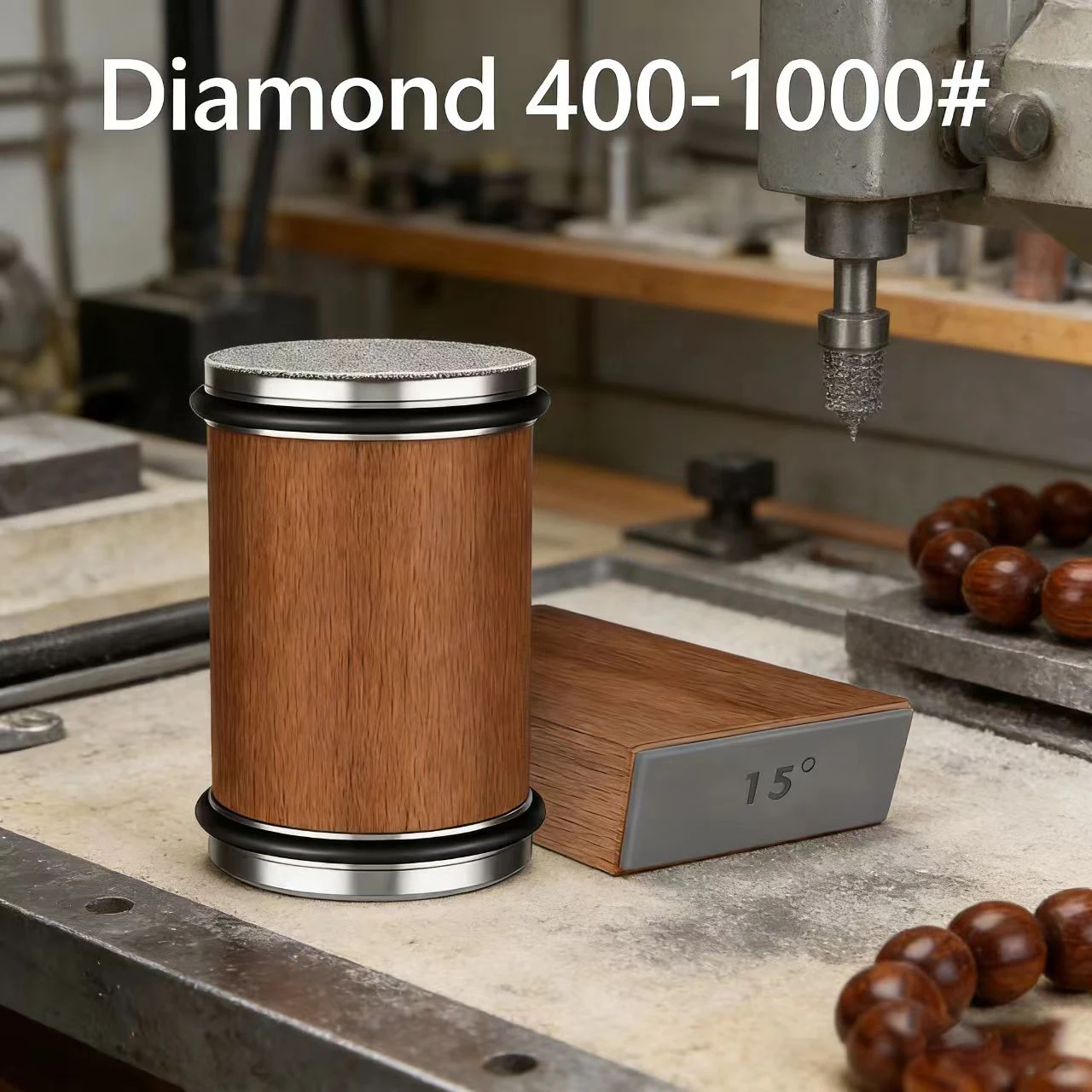 Aiguiseur de couteaux rotatif à 15 et 20 degrés, support magnétique pour couteaux, kit de pierres d'affûtage diamantées avec rouleau d'affûtage, accessoire de cuisine