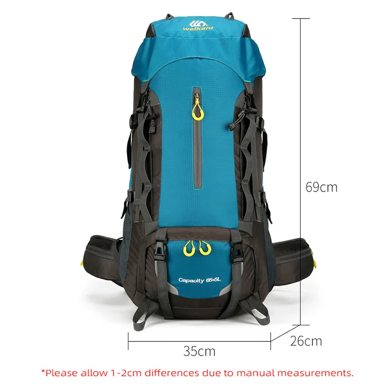 70L Camping Backpack Large Capacity Hiking Travel Outdoor Sports Waterproof Trekking Climbing Mountaineering Double Shoulder Bag