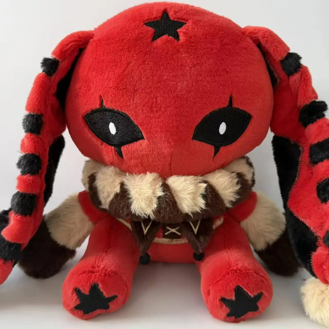 The Freak Circus Pierrot Rabbit Plush Toy Soft Stuffed Animal Home Decoration Star Print Striped Long Ear for Adult Collectors