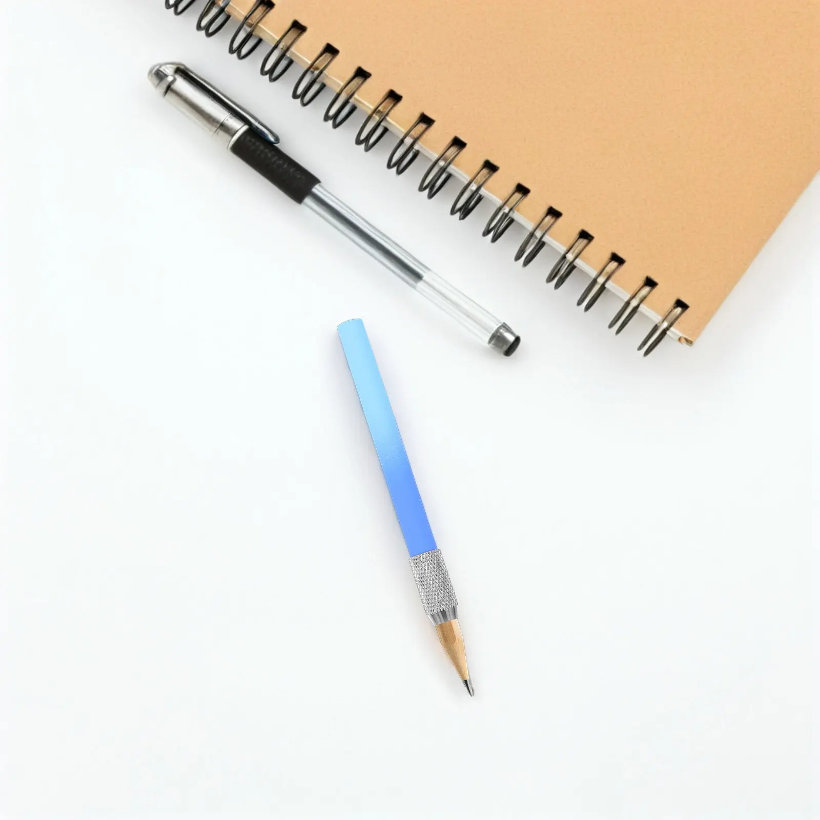4Pcs Sleek Metal Pencil Extender Compatible with Colored Eyeliner Makeup Sketch Pencils Drawing Writing Art Student Portable