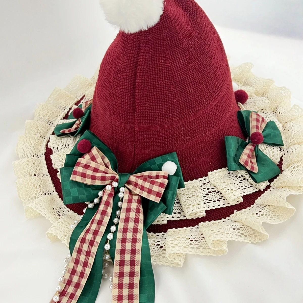 Christmas Witch Hat Set - Women's Gothic Lolita Top Hat & Kids Bowknot Witch Accessory