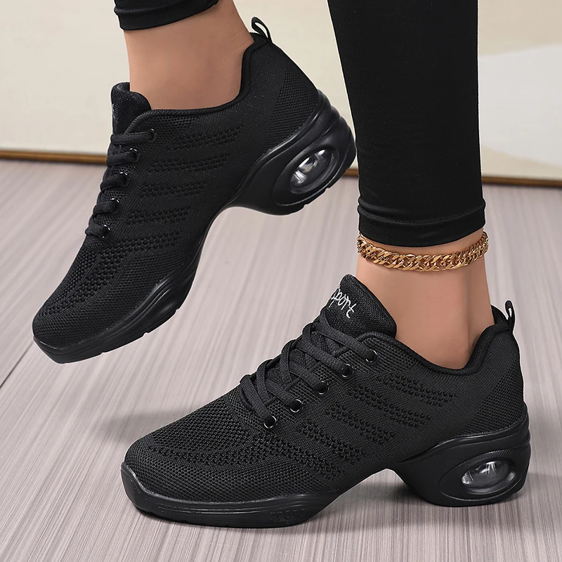 Tanzschuhe für Damen, Tanzschuhe für alle Jahreszeiten, weiche Sohle, weiche Oberfläche, atmungsaktive Fitness-Tanzschuhe, Square-Dance-Schuhe, moderne Tanzschuhe – Detail 7
