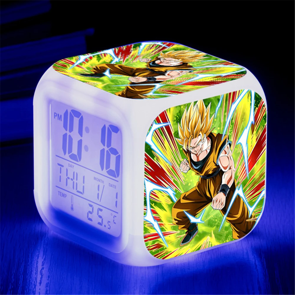 Anime Dragon Ball Super Saiyan Son Goku Broli Videl Vegeta Trunks Android 18 Lazuli Gogeta Krillin Alarm Clocks Figure Toys Doll