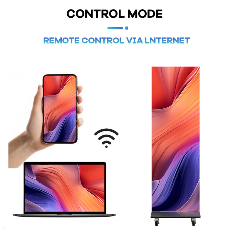 P2.5 Aluminum Outdoor Custom Advertising Videos Stand Screen Poster Wifi Control Portable Foldable Led Poster Display