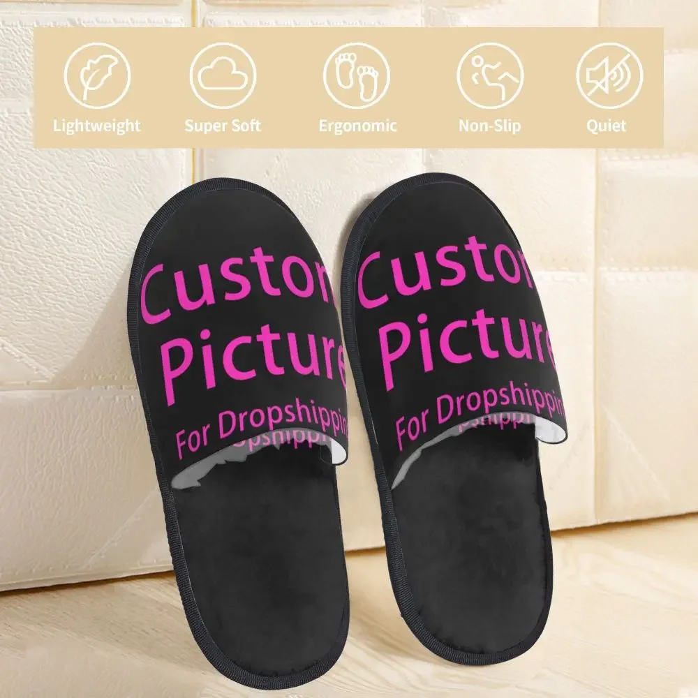 Personalized Custom Photo Logo Comfort Scuff Memory Foam Slippers Women Customized DIY Print Hotel House Shoes view 4