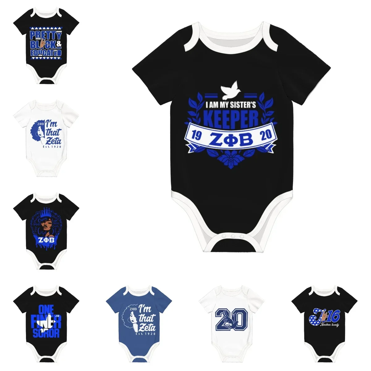 

Zeta Phi Beta ZPB Sorority Baby Bodysuit Unisex Shirt Newborn Onesie Boy Girl Undershirt Outfit Baby Romper