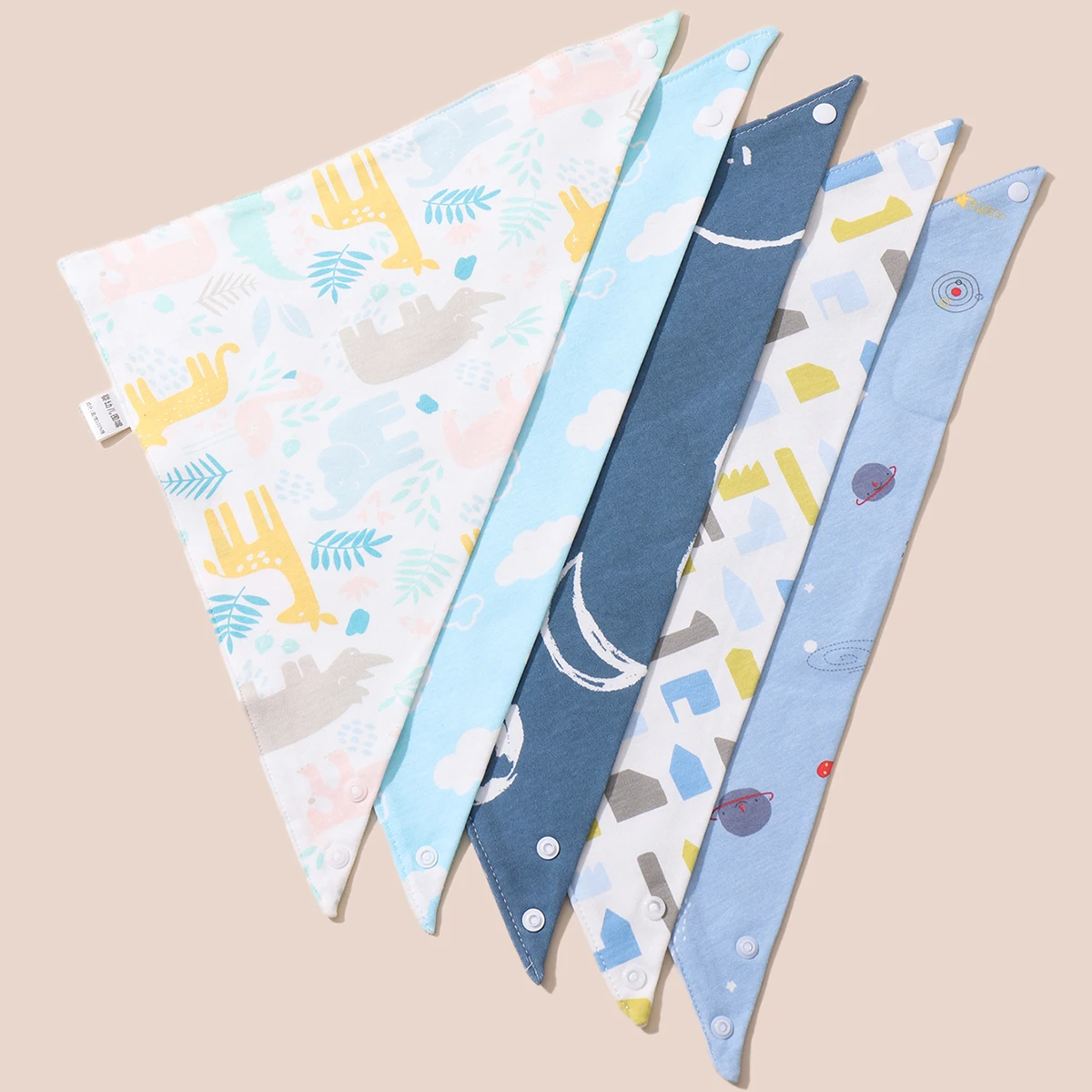 5pcs Baby Saliva Towel Triangle Scarf Pure Cotton Bandana Waterproof Bibs Newborn Boys Girls Absorbent Cloth Bib Saliva Scarf