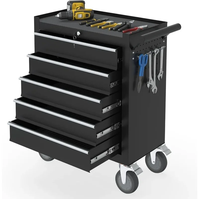

Rolling Tool Chest with Wheels and Drawers, Lockable Tool Box with Rolling System for Easy Mobility