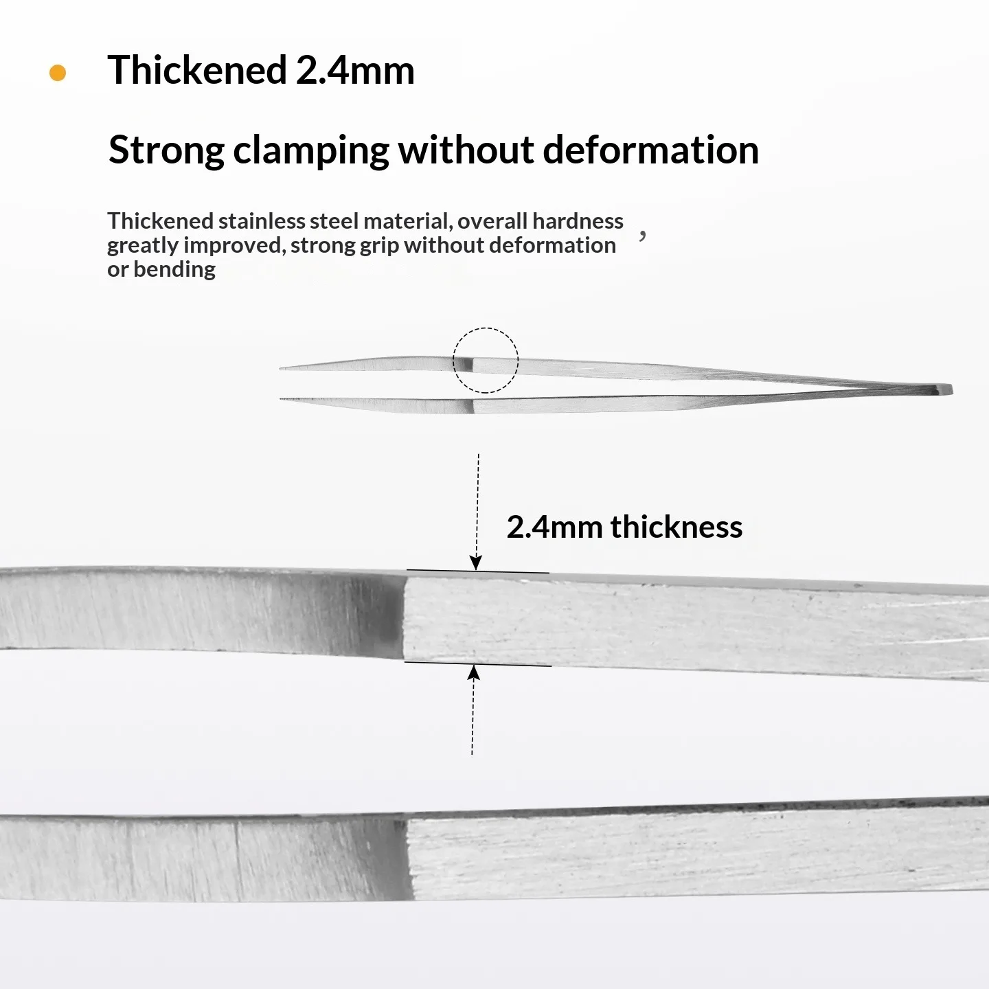 MSWZ MS-145 Thickened Stainless Steel Precision Tweezers Sharp Fine Tip for Gundam Model Water Decal Comfort Ring DIY Hobby Tool
