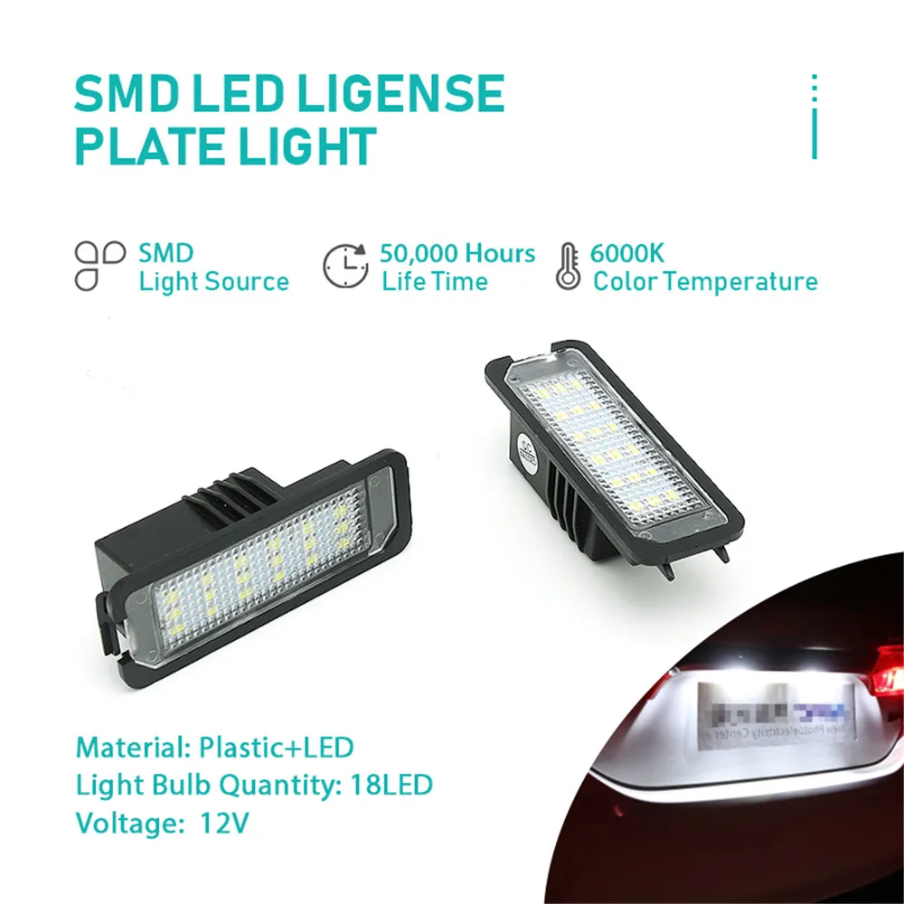 12V 3W LED Number License Plate Light Lamp Canbus No Error For VW Golf 4 5 6 7 Polo 6R Scirocco Passat B6 3c Limousine 2005-2010 view 4