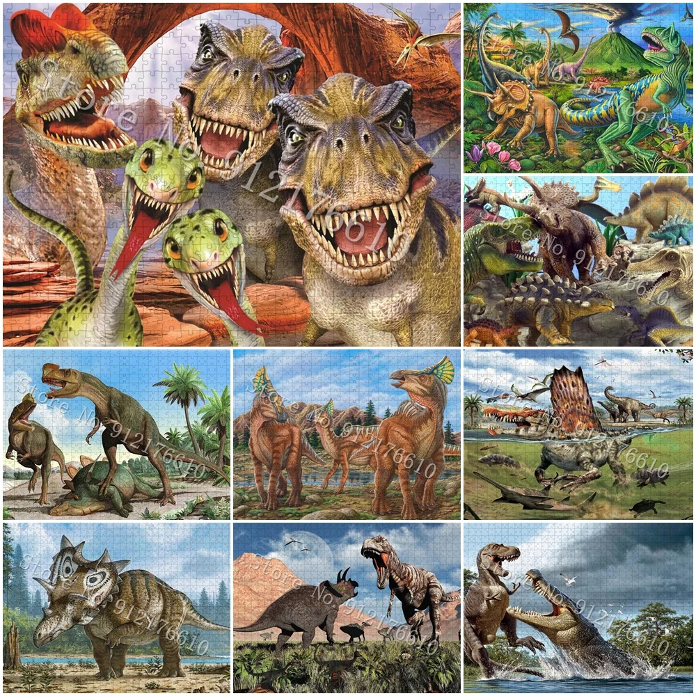 

Tyrannosaurus Rex Nursery Boys Toys Print Puzzles Family Game Decompress Educational Dinosaur Monster 300/500 Pcs Jigsaw Puzzles