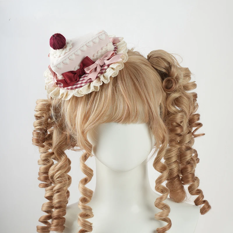 Lolita original artesanal rosa y2k acessórios de cabelo das mulheres macio meninas doce bonito arco laço kc estudante kawaii bandana chapéu plano