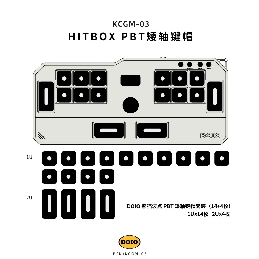 DOIO HITBOX KCGM-03 Keycaps Custom Color Multi Theme Gaming Accessories 18key Rhythm Game Square Keycaps PBT Heat Sublimation - Image 2