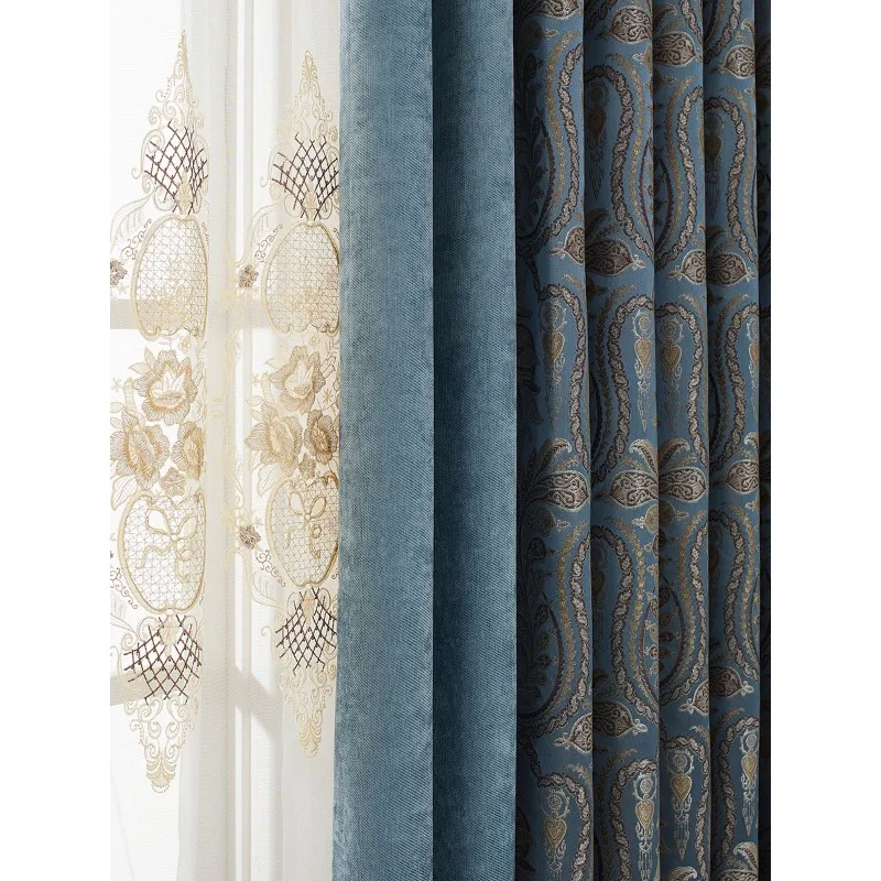 European curtains, living room luxury atmosphere, American bedroom Chinese shading finished products, high-end French high-end c