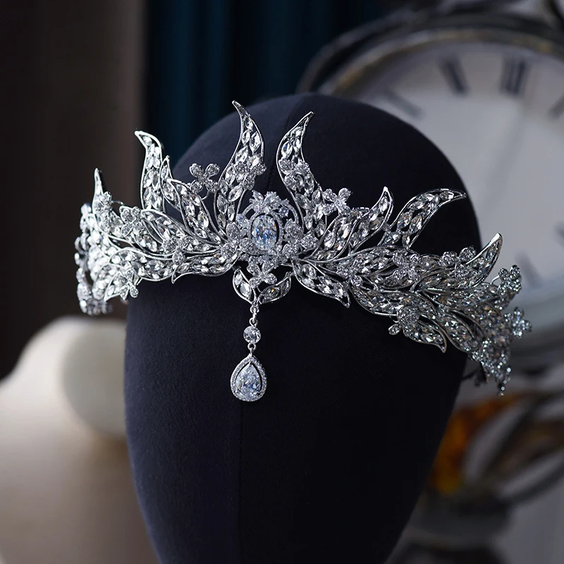 

European Pearls Bridal Headbands, Crystal Tiara Headpieces, Wedding Hair Accessory, Prom Headwear