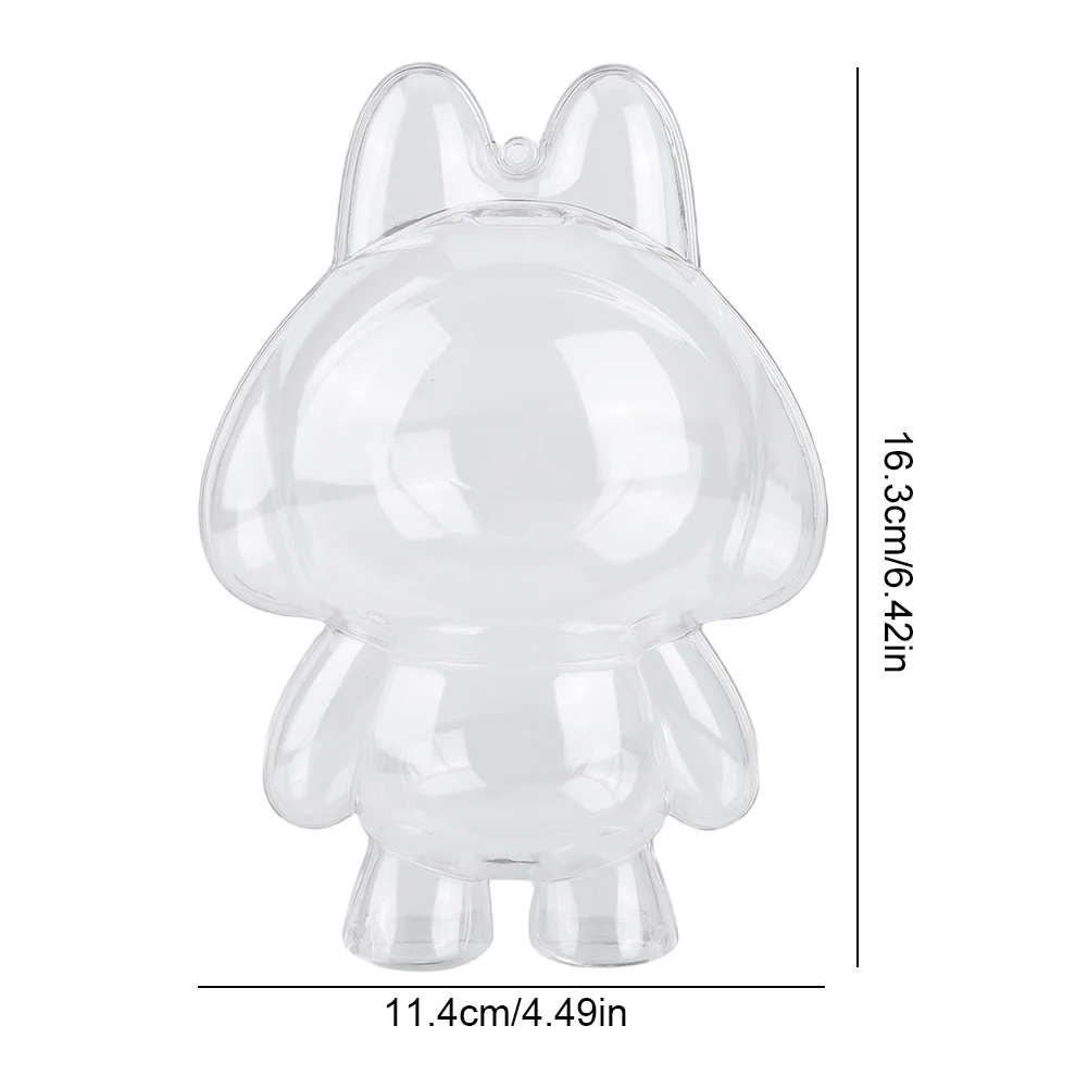 Capa protetora transparente caso de poeira para crybaby série caixa cega vinil pelúcia rosto caso protetor boneca caixa armazenamento brinquedo dos desenhos animados