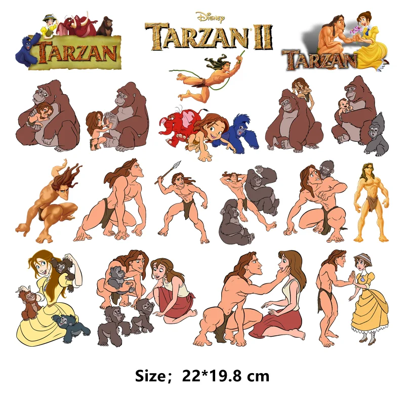 Disney Children\'s cartoon film Tarzan fusible clothing patches heat transfer vinyl Applique for clothes